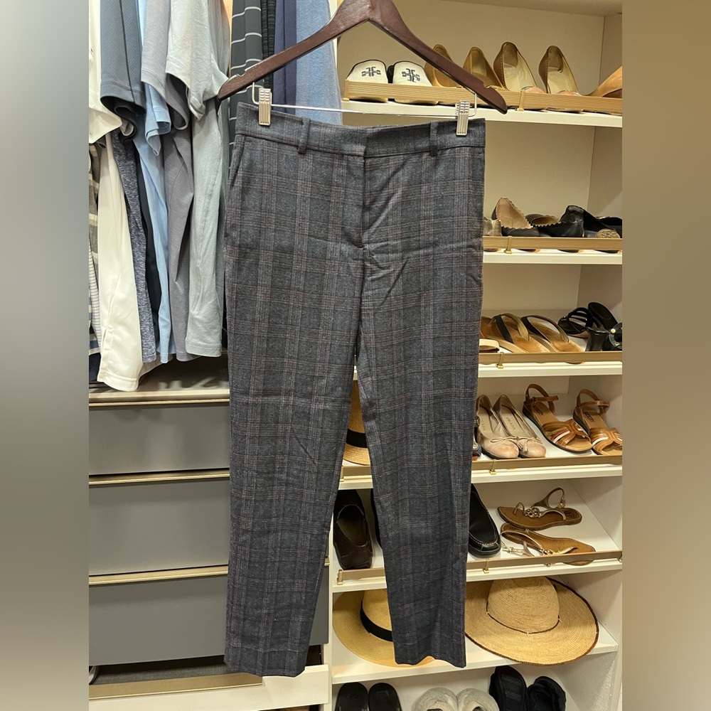 Women’s Sandro Plaid Wool Trousers